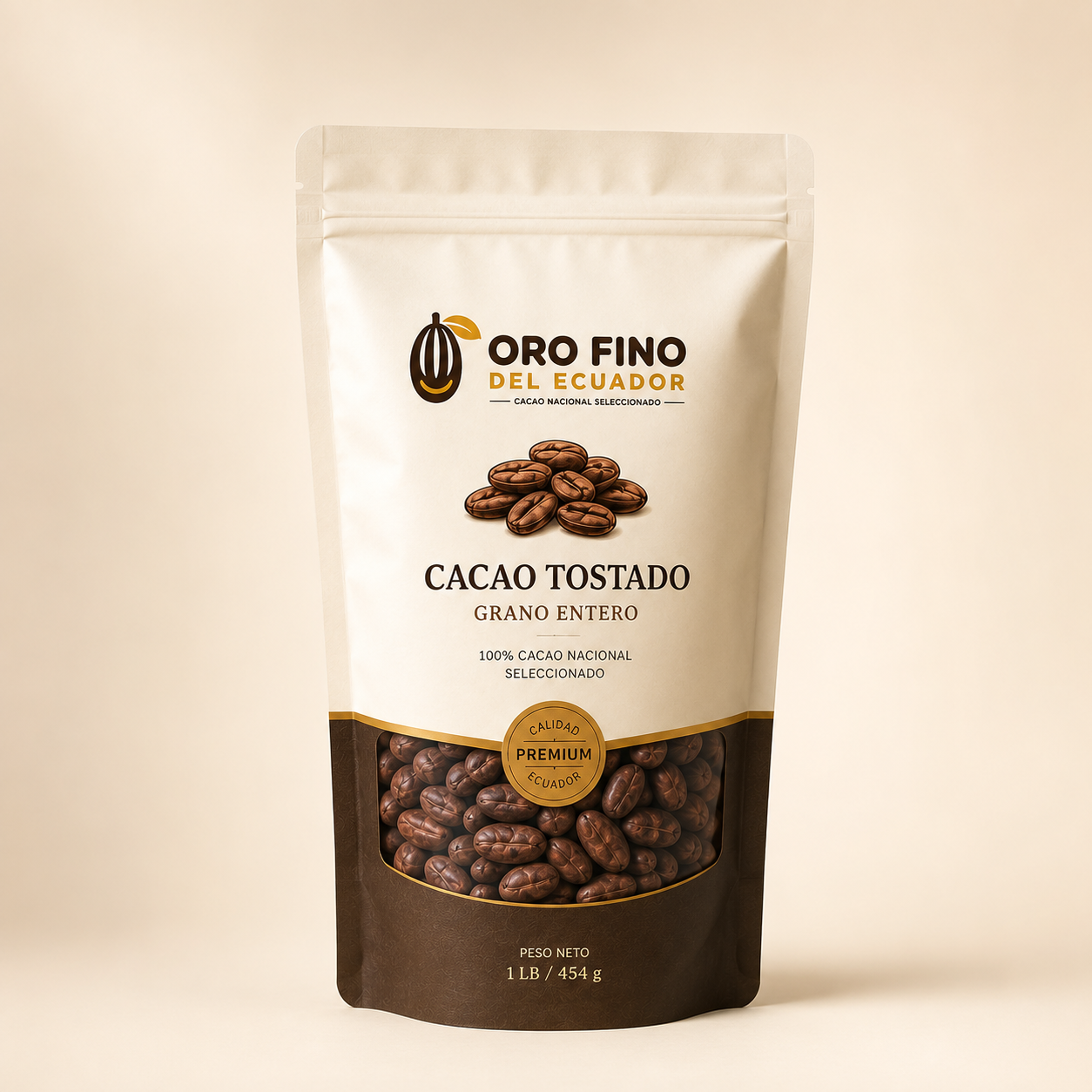 Presentación de Cacao tostado en grano